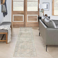 Nourison Home Astra Machine Washable Blue Green 2'2" x 10' Area Rug - Easy Clean, Non Shedding, Bed Room, Living Room, Dining Room, Kitchen (10' Runner)