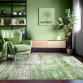 Abstract 4x6 Area Rug for Living Room Dining Room Entryway Sage Green