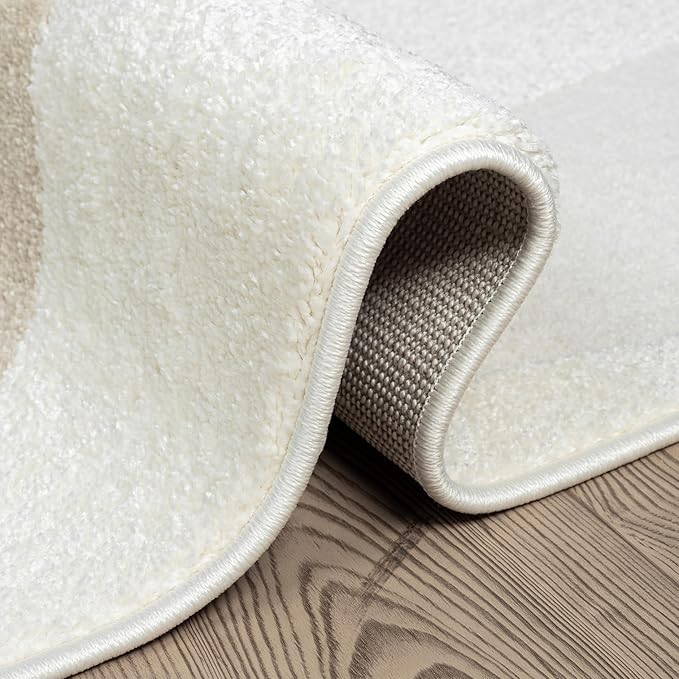Abani Nomad Cream & Beige Area Rug 2' x 3' for Living Room, Bedroom - Chic Abstract Pattern - Durable & Easy to Clean