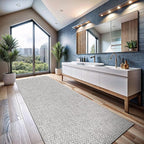 CAMILSON Indoor and Outdoor Runner Rug Gray Solid Boho Woven Design Easy-Cleaning Non Shedding Farmhouse Living Room Bedroom Garden Patio and Kitchen Washable Outside Carpet Alfombras (2x7)