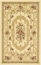 Rugs.com Chateau Collection Rug – 3' x 5' Cream Medium Rug Perfect for Entryways, Kitchens, Breakfast Nooks, Accent Pieces
