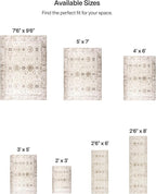 ReaLife Rugs Machine Washable Area Rug Runner - Living Room Bedroom Bathroom Kitchen Entryway Office - Padded Low Pile Stain Resistant Premium - Boho Farmhouse Vintage - BEV - Beige 2'6" x 6'