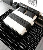 YIHOUSE 6x9 Abstract Line Area Rug, Modern Washable Stain Resistant Rugs Non Slip, Soft Indoor Floor Carpet for Living Room, Bedroom,Dining Room, Black and White
