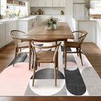 Large Pink Area Rugs 8x10 Washable Rug for Living Room Bedroom Dining Room,Modern Non Slip Carpet,Blush Grey Black