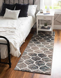 Rugs.com Lattice Frieze Collection Rug – 2' x 13' Runner Blue Multi Medium Rug Perfect for Living Rooms, Large Dining Rooms, Open Floorplans