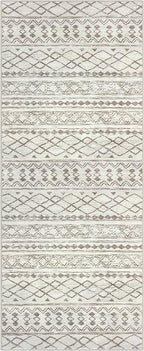 KUTA Moroccan Boho Runner Rug 2.6x10 Non-Slip Vintage Beige Washable Hallway Kitchen Rugs Ultra Soft Distressed Geometric Floor Carpet Runners for Bedroom Laundry Living Room