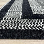 Alfa Rich 4x6 Black Washable Area Rugs for Living Room Bedroom Kitchen Cotton Pet Friendly Rug