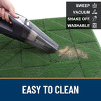 OLANLY Door Mats Indoor, Non-Slip, Absorbent, Dirt Resist, Entrance Washable Mat, Low-Profile Inside Entry Doormat for Entryway (32x20 inches, Green)