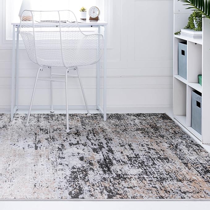 Rugs.com Leipzig Collection Rug – 3x5 Beige Low-Pile Rug Perfect for Entryways, Kitchens, Breakfast Nooks, Accent Pieces