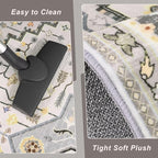 2x3 Grey Beige Small Area Rug for Entryway, Soft Washable Rugs with Non-Slip Backing for Bedroom Kitchen, Vintage Throw Carpet Laundry Entry Front Door Decor