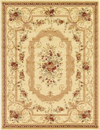 Rugs.com Chateau Collection Rug – 10' x 13' Cream Medium Rug Perfect for Living Rooms, Large Dining Rooms, Open Floorplans
