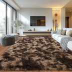 Upgrade Non-Slip Plush Rugs for Living Room, Soft Shaggy Carpets for Living Room, Fuzzy Rugs for Kids' Room, Perfect Decor for Modern Home Tie Dye Coffee 6x9Feet