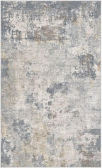 3x5 Area Rug Living Room Rugs - Washable Neutral Modern Abstract Soft Thin Rug Indoor Floor No Slip Rug Carpet for Bedroom Under Dining Table Home Office Decor - Blue Grey