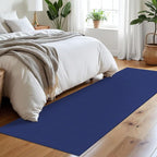 Braided Runner Rug 2.6x8 Ft Washable Runners for Hallways Kitchen Runner Rug Rubber Backed Cotton Entryway Runner Indoor, Woven Floor Carpet for Hall Kitchen Bedroom, Royal Blue/Navy