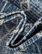 Unique Loom Outdoor Trellis Collection Area Rug - Tribal Trellis (4' 1" x 6' 1" Oval, Blue/ Ivory)