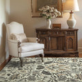 EVERGRACE Area Rugs for Living Room 4x6, Boho Floral Faux Wool Indoor Outdoor Rugs, Washable Rugs for Bedroom Entryway Dining Room Hallyway, Low Pile Floor Mat Carpet for Home Decor, Gray