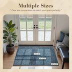 MontVoo Door Mat Indoor Entrance Doormat, Absorbent Durable Rubber Non Slip Front Door Mat for Inside Entry Entryway Dirt Trapper Welcome Mat, Navy Blue 32''x48''