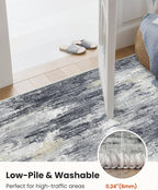 AMADA HOMEFURNISHING 9x12 Area Rugs for Living Room, Modern Large Area Rugs with Non-Slip Backing & Low Pile, Neutral Soft Washable Rug for Nursery, Bedroom, Dinning Room, Playroom, Light Grey