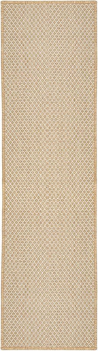 Nourison Home Courtyard Natural 2' x 6' Area Rug - Easy Clean, Non Shedding, Bed Room, Living Room, Dining Room, Kitchen (6' Runner)