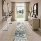 GENIMO Runner Rug Non Slip 2'6"x7', Washable Rug Runner for Hallways Kitchen, Abstract Modern Kitchen Rugs, Low Pile Lightweight Carpet Runners for Entryway, Bedroom, Laundry, Navy Blue