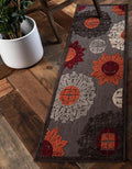 Unique Loom Outdoor Modern Collection Area Rug - Chicago (2' x 8' Runner Brown/Orange)
