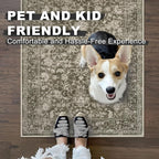 KILOCOCO Hallway Runner 2x6 Rug Runner Printed Vintage Floral Washable Kitchen Runners Non-Slip Rubber Backed Runners for Hallways Laundry Room Distressed Boho Rugs for Entryway Bedroom, Taupe/Green