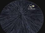 Faux Cowhide Round Area Rug | Non-Slip Leather Floor Carpet for Living Room, Bedroom, and Home Décor | Modern Stylish Accent Rug(Black_8x8)