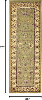 Unique Loom Voyage Collection Traditional Oriental Classic Intricate Design Area Rug (2' 2 x 6' 0 Runner, Green/Ivory)