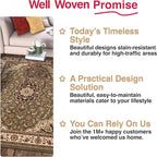 Well Woven Barclay Collection Medallion Kashan Green 5x7 Area Rug - for Living Room, Bedroom, and Dining Room