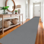 EARTHALL Extra Long Runner Rug 3x18 Ft Washable Runners for Hallways Cotton Non Slip Entryway Runner Braided Kitchen Runner Indoor Outdoor Carpet Runners for Hotels, Officel, Stair, Charcoal Gray