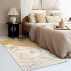 Lahome Boho Washable Rugs for Living Room - 3x5 Non-Slip Small Bedroom Area Rug Throw Soft Nursery Kids Room Rug Low-Plie Botanical Print Capet for Kitchen Entryway Office Bath Laundry Dining Room
