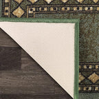 Antep Rugs Alfombras Modern Bordered 2x4 Non-Skid (Non-Slip) Low Profile Pile Rubber Backing Kitchen Area Rugs (Green, 2'3" x 4')