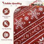 Christmas Rug 4x6 Washable Rugs, Boho Christmas Tree Snowflake Rug Non-Slip Soft Low Pile Non Shedding Indoor Holiday Decor Carpet for Living Room Bedroom Dining Room Home Office (Xmas Red, 4'x6')