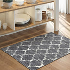 Lahome Moroccan Washable Entry Rug - 2x3 Small Throw Kitchen Rugs Non-Slip Soft Area Rugs for Bedroom Grey Distressed Bathroom Mats Indoor Doormat Carpet for Entryway Laundry Room Living Room Bedside