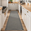 Lahome Striped Easy Jute Washable Runner Rug, Carpet Runners for Hallway 8ft Non Slip Kitchen Entryway Runner, Farmhouse Neutral Non Shedding Indoor Outdoor Carpet for Foyer Laundry Room