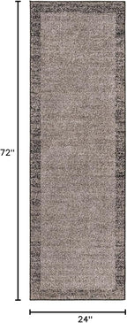Rugs.com Angelica Collection Rug – 6 Ft Runner Light Gray Medium Rug Perfect for Hallways, Entryways