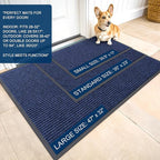 OLANLY Front Door Mat Indoor Outdoor Entrance, Waterproof Heavy Duty Doormat, Fade Resistant, Low Profile, Easy Clean Patio Porch Welcome Floor Mats for Entry, 71x47, Blue