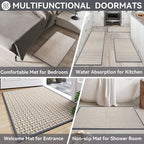 Indoor Door Mat 24x72 Dirt Resistant and Absorbent, Non-Slip Rubber Backing Floor Mats, Easy Clean Low-Profile Doormat for Entryway, Front Door, Inside Entrance Gray