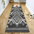 YHSF South West Native American Rug Ritz – Native Tribal American Indian Inspired Rug - Living Room, Bedroom, Hallway, Entryway & High-Traffic Area Rugs - Washable - Soft - Dark Grey, 2 Feet x 7 Feet