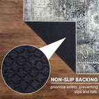 Keen Home Design 2x7 Rug - Machine Washable Runner Rug with Non-Slip Backing, Ideal for Hallway, Entryway, Kitchen, Laundry Room - Vintage, Easy Clean, Durable, Low Pile - (2'6" x 7')