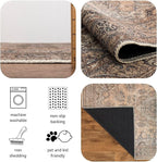 Keen Home Design 2x7 Rug - Machine Washable Runner Rug with Non-Slip Backing, Ideal for Hallway, Entryway, Kitchen, Laundry Room - Vintage, Easy Clean, Durable, Low Pile - (2'6" x 7')