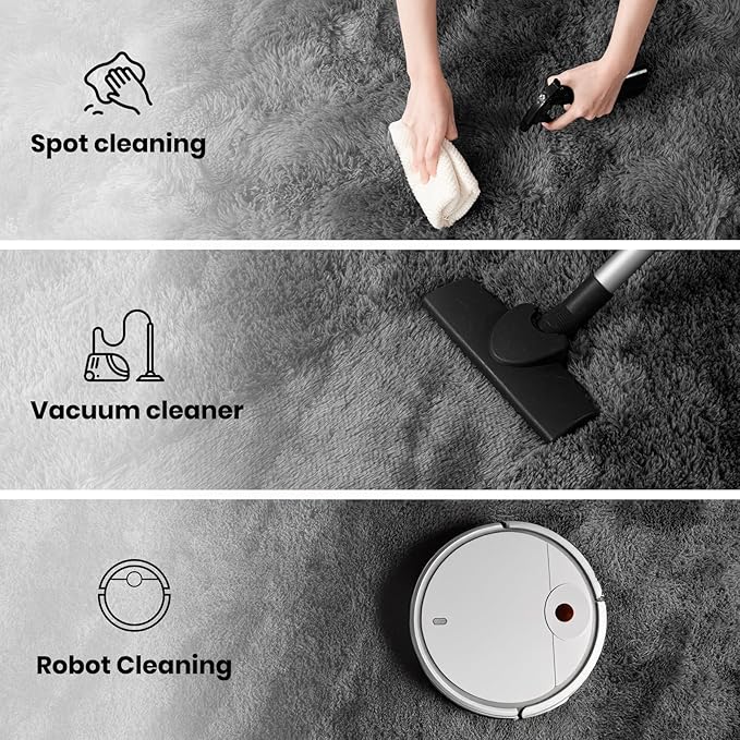 Zentavio Area Rugs for Living Room 5x8 Large Rugs for Bedroom Carpet Fluffy Fuzzy Soft Shag Aesthetic Plush High Pile Gray Throw Rug for Nursery Kids Room Dorm Marble Grey