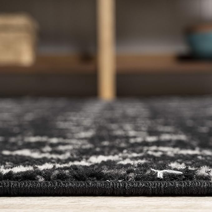 JONATHAN Y Boho Vintage Diamond Black/Ivory Indoor Area Rug 10X13 ft, Moroccan Hype for Living Room, Bedroom, Kitchen, Office, Easy-Cleaning, High Traffic, Pet-Friendly, Non-Shedding (MOH101D-13)