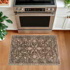 KILOCOCO Small Area Rug 2x3 Entryway Rugs Washable Rug Printed Vintage Floral Non-Slip Kitchen Rug Indoor Door Mat, Accent Throw Small Rugs for Laundry Room Bedroom Entrance, Rust Brown Red