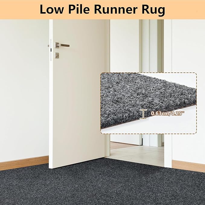 jxgzyy Runner Rugs 2'11" x 16'5", Non Slip Entrance Doormat, 0.25” Thickness Indoor Outdoor Carpet Runner with Rubber Backing, Waterproof Custom Size Heavy Duty Floor Mat for Hallway Laundry Patio
