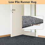 jxgzyy Heavy Duty Runner Rugs 2'11 x 9'10'', Non Slip Entrance Doormat, 0.25” Thickness Indoor Outdoor Carpet Runner with Rubber Backing, Waterproof Floor Mat for Hallway Laundry Patio, Grey
