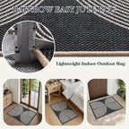 Lahome Rainbow Outdoor Mats for Front Door, 2x3 Small Washable Kitchen Rugs, Farmhouse Neutral Throw Rug Non Slip Non Shedding Indoor Outdoor Carpet for Entryway Foyer