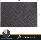 PURRUGS Easy Care Area Rug 4ft x 6ft, Non-Slip Machine Washable Entry Rug, Dog Door Mat, Stain Resistant Accent Rug for Hallway, Bedroom, Living Room and Mudroom, Charcoal
