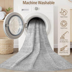 10x14 Area Rugs Living Room: Washable Large Vintage Grey Rug Neutral Non-Slip Soft Stain Resistant Indoor Carpet for Bedroom Nursery Dining Room Under Table Bed Home House Office Playroom