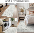 jinchan Boho 2x3 Rugs for Entryway - Machine Washable Doormat Moroccan Soft Throw Rug Bohemian Diamond Non-Slip Carpet for Entrance Kitchen Laundry Room Bedroom (2‘x3', Charcoal)